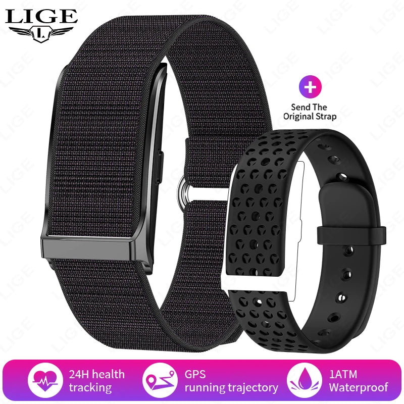 LIGE New No screen Smart Watch 20-day Ultra-long Use Time 24hours Blood Oxygen/Blood Pressure Monitoring Sports Smart Bracelet
