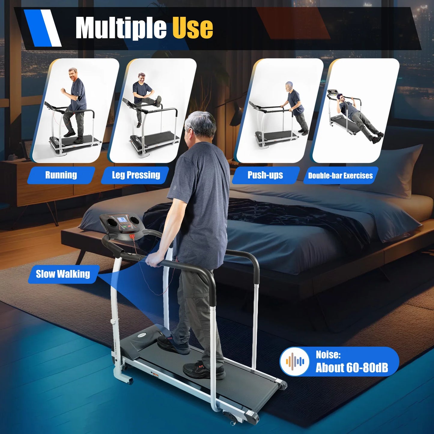 Foldable Treadmill Simple and Practical Walking Machine/Aerobic Exercise Equipment 118*60*105cm (unfold)