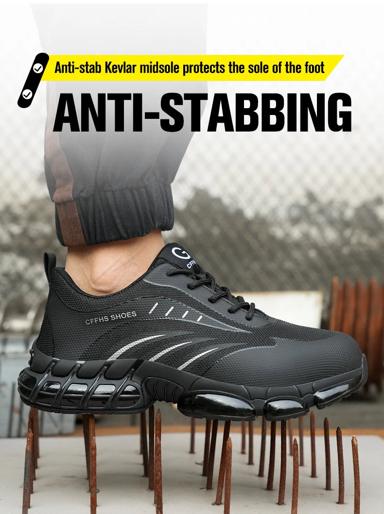 Breathable lightweight and comfortable/anti-smash and anti-puncture safety shoes