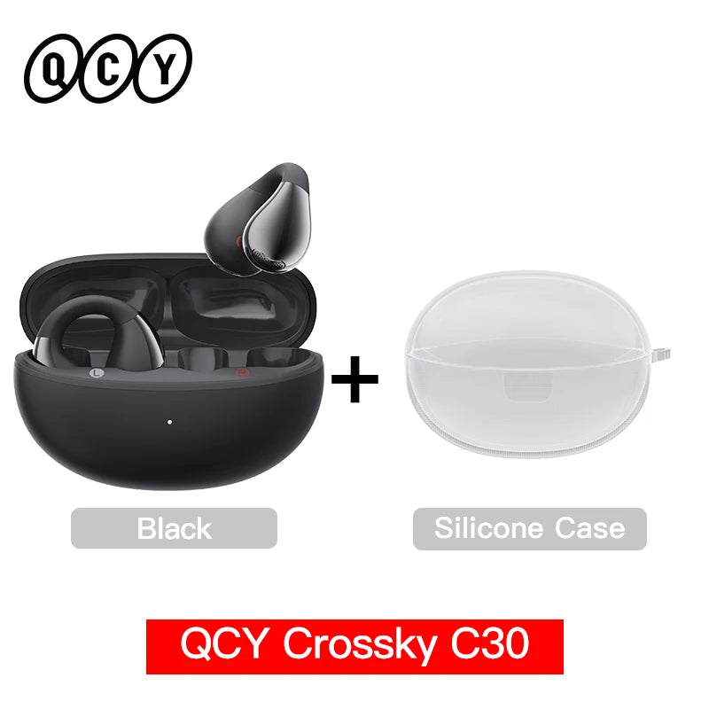 QCY Crossky C30 Ear Clip Earphones Bluetooth 5.4 Wireless Open Ear/Sports TWS Earbuds Dual-Connection Headphones