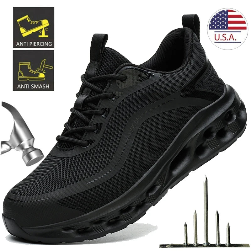 Men's Safety Shoes Anti-Impact Anti-Piercing Lightweight Work Shoes/Lightweight Breathable Sporty Design for Outdoor Work Shoes
