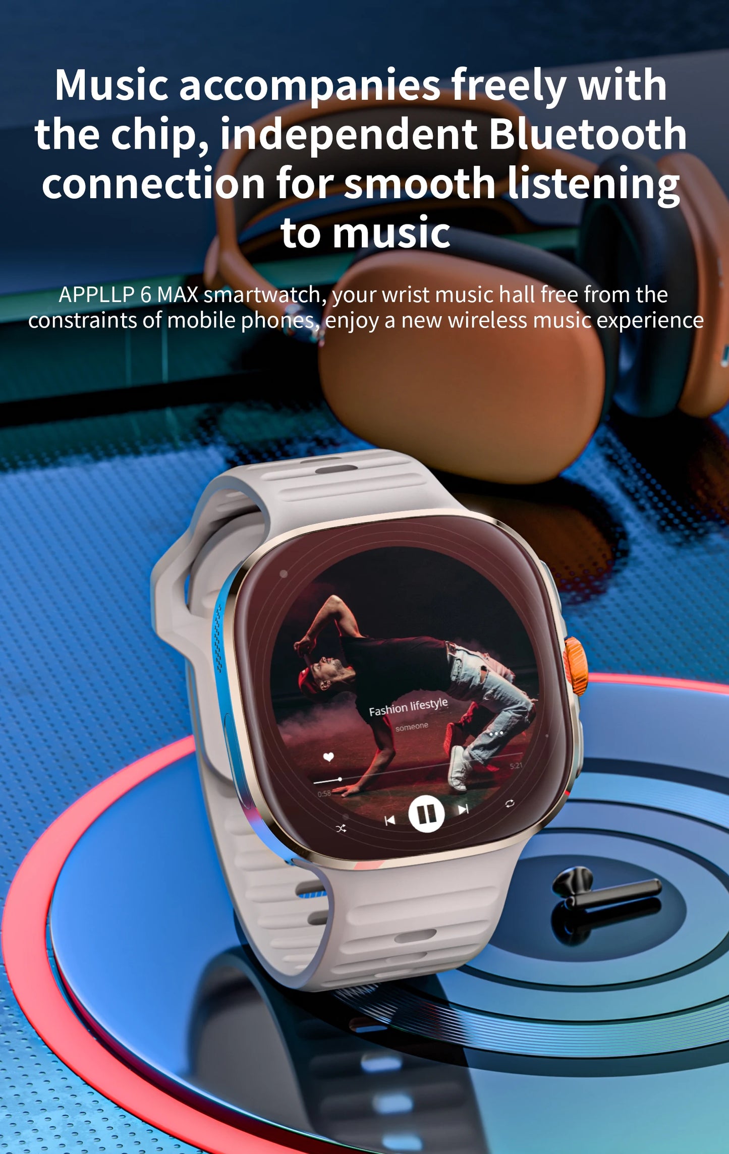 LOKMAT New APPLLP 6 MAX Android Smart Watch Phone Amoled Touch/Screen Rotating Camera AI Translation Function