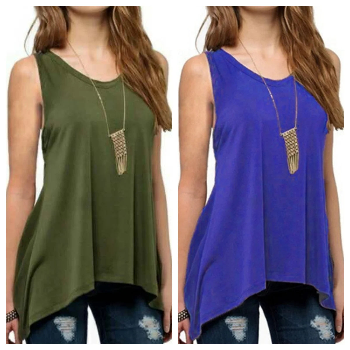 Summer Women's Sleeveless Solid Vest/Casual Holiday Blouse Top Women Tank Tops