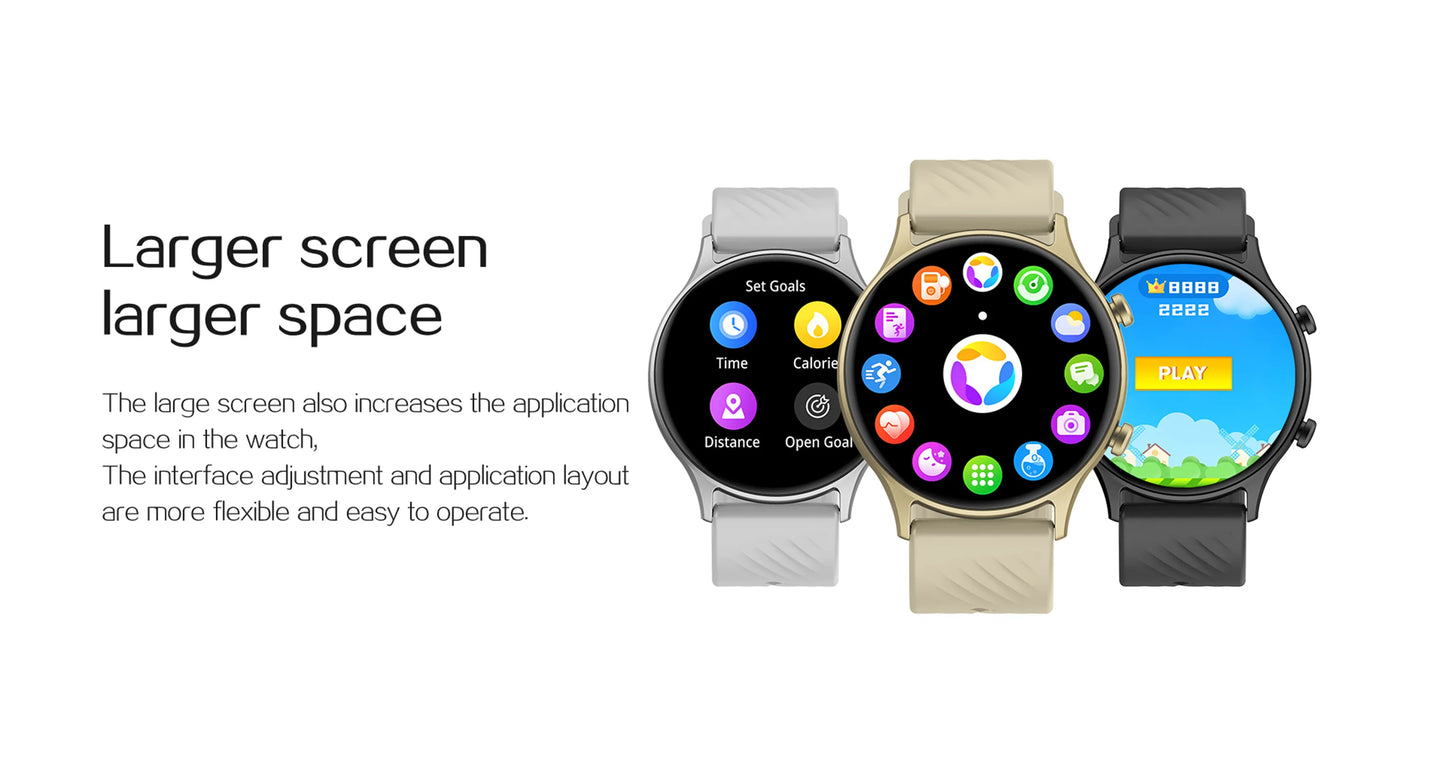LIEFBEE Round smartwatch can answer/make calls, over 100+ Sportports modes/heart rate sleep monitoring step counting