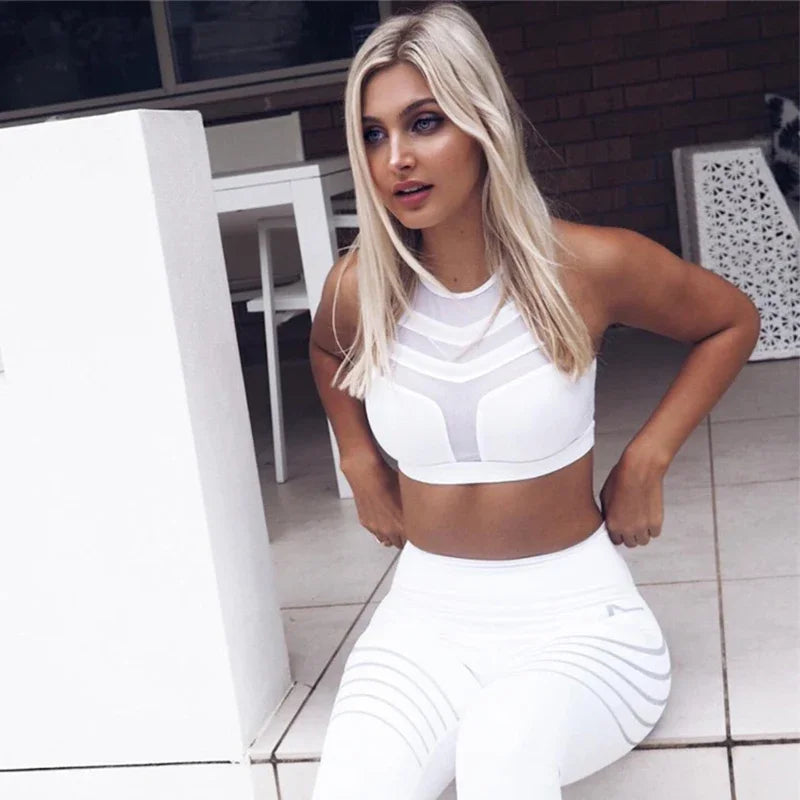 Summer Women Mesh Patchwork Sports Bra Running Fitness Vest/Gym Workout Yoga Bra Sportswear Breathable Sport Crop Top