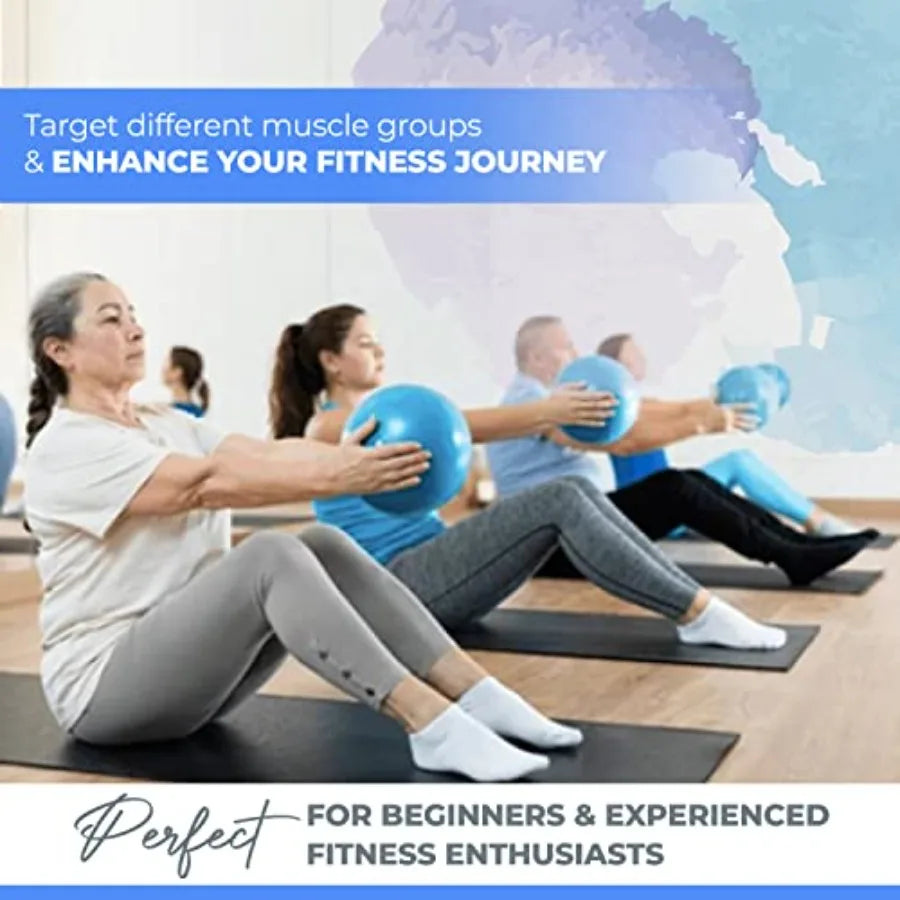 9-Inch Small Pilates Ball with Pump Mini Exercise Ball for Core Training/Stability Pilates Yoga and Physical Therapy