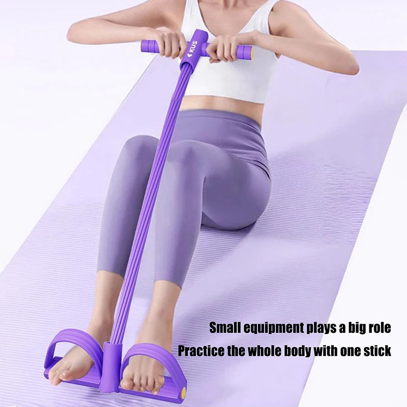 10-Tube Yoga Pedal Puller Woman Resistance Bands Abdomen/Waist Arm Training Elastic Pull Rope Fitness Equipment
