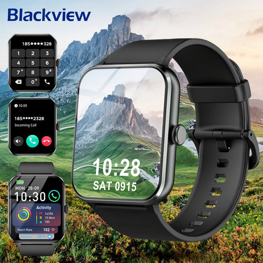 Blackview Smart Watch 1.85” Full Touch HD Bluetooth Calling Smartwatch/100+ Sports Fitness Tracking Watch with Voice Assistant