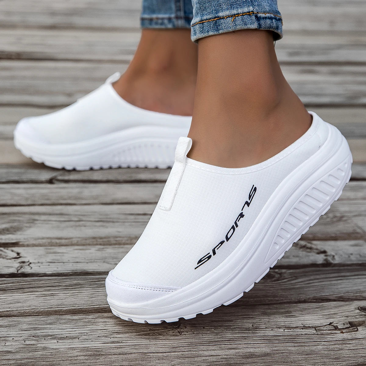 Summer women's one foot sports shoes breathable thin mesh lazy shoes/toe cap half drag sandals women's style