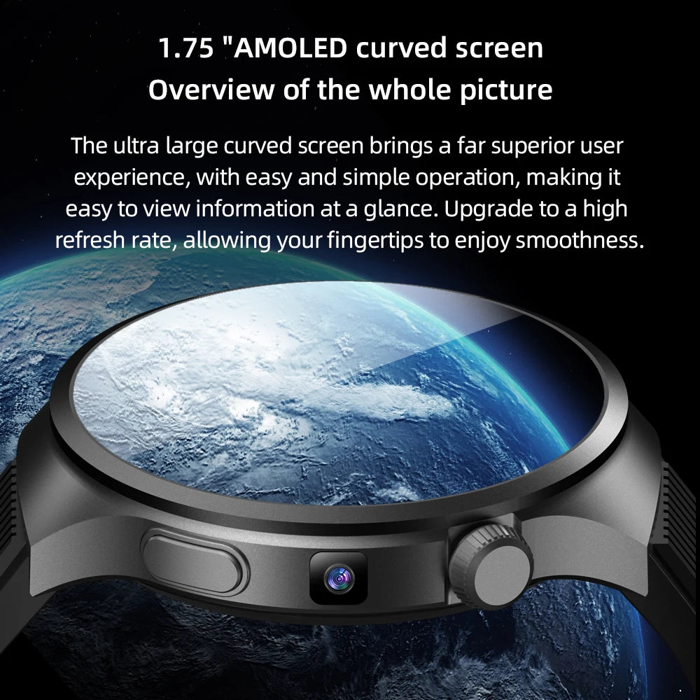 GoldenSpike 4G Full Netcom Smartwatch 1.75inch Amoled Android Smart Watch/With 8MP Camera Video Calling Sim Card Google Play