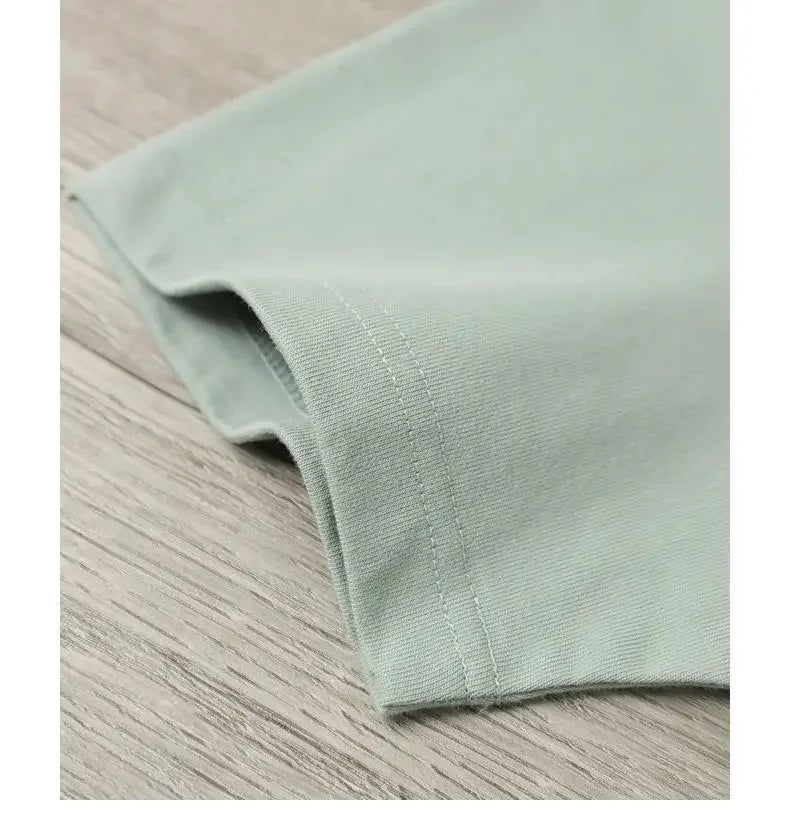 Summer Men Green T-shirt 100% Pure Cotton/Short-sleeved Top T-shirt Green Cotton Half-sleeve T Shirt