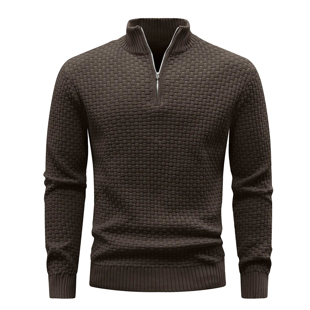 Men's Sweater Spring Outer Wear Quarter Zip Sweaters Polo Zip Pullover/Cable Knit Mock Neck Turtleneck Top US Size