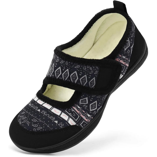 Women's Slippers Wide Width Diabetic Shoes Edema House/Barefoot Walking Shoes Adjustable Indoor Outdoor Slippers