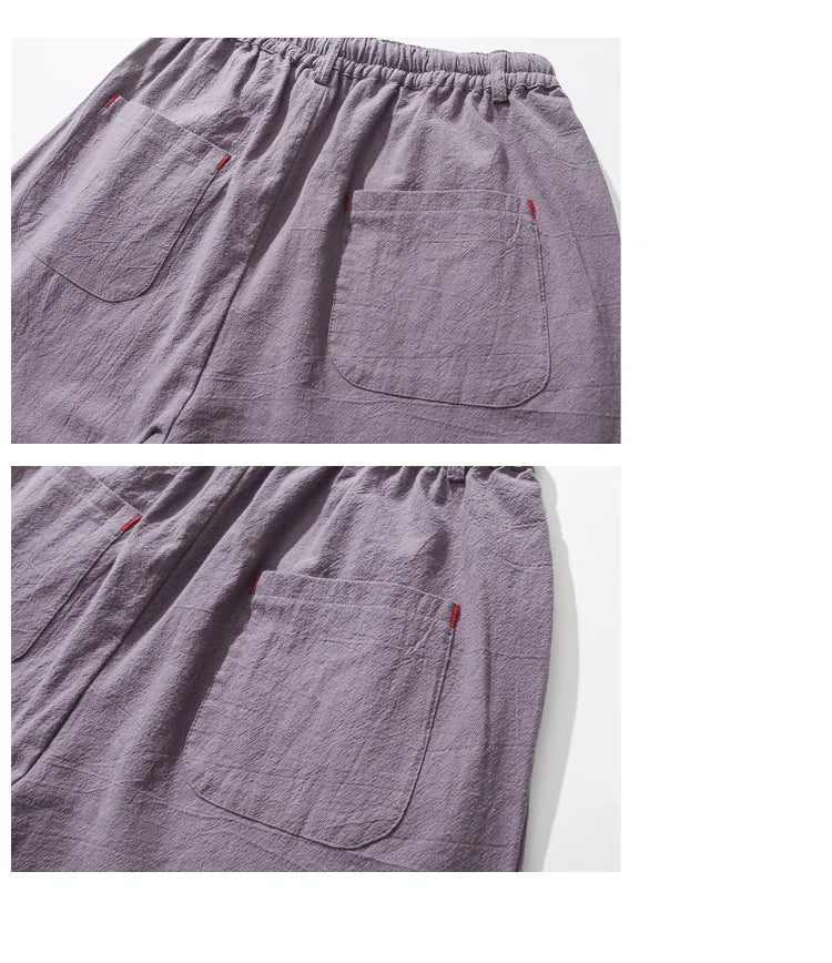 Cotton Joggers Men Solid Men's Harem Pants Summer Fitness/Casual Cropped Pants Men's Trousers Streetwear Slim Male Pants