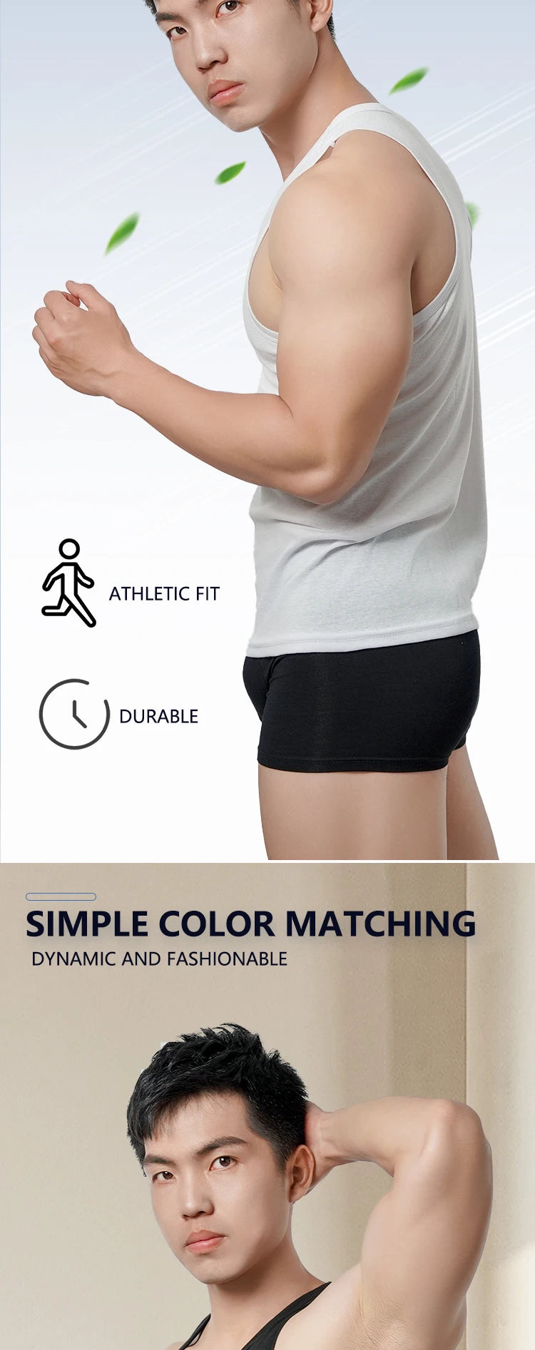 3pcs Pure Cotton Men Four Seasons Vest Simple Fit/Sports Fitness T-shirt Middle-aged Casual Sleeveless Tops L-4XL