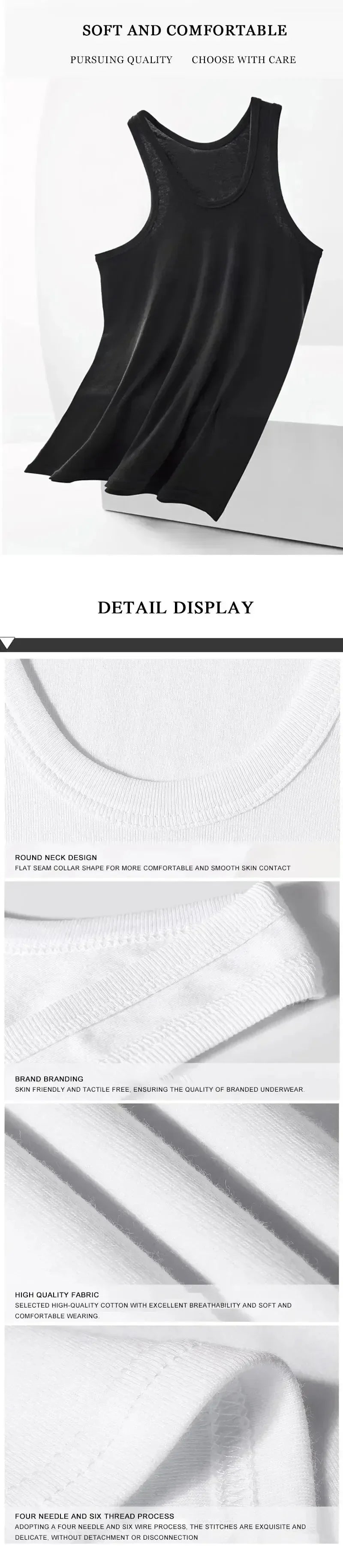 Lightweight Cotton Tight Vest Sports Casual Family/Outdoor Tight Top Breathable Quick Drying Vest