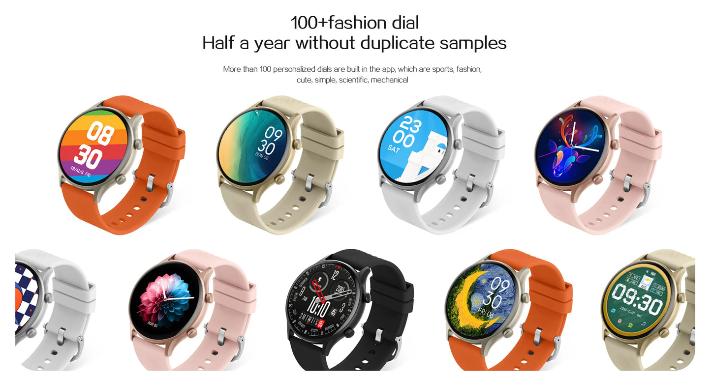 LIEFBEE Round smartwatch can answer/make calls, over 100+ Sportports modes/heart rate sleep monitoring step counting