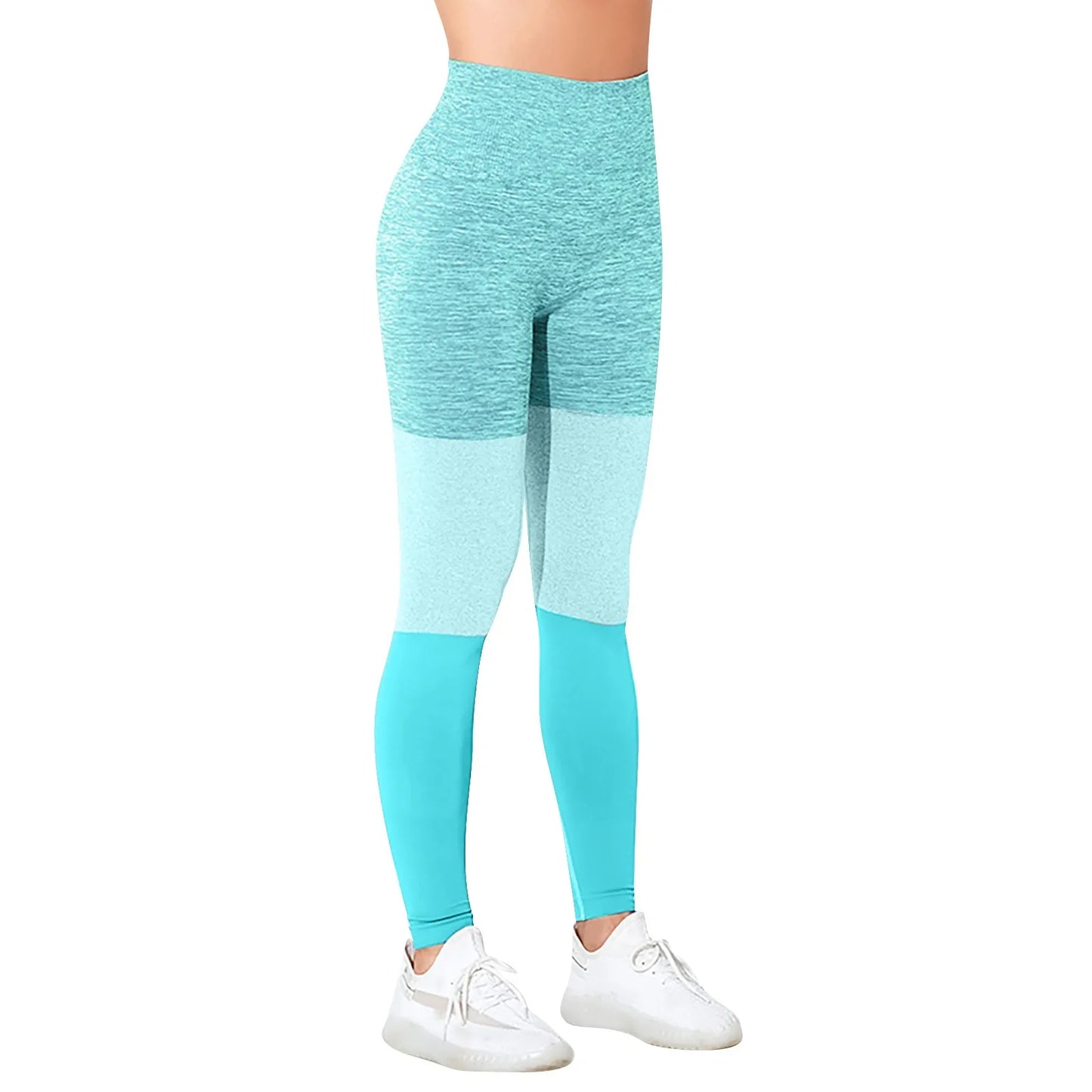 Women's Sports Leggings High Waist Colorblock Butt Lifting Leggings/Fitness Leggings Suitable for Sports Yoga Fitness