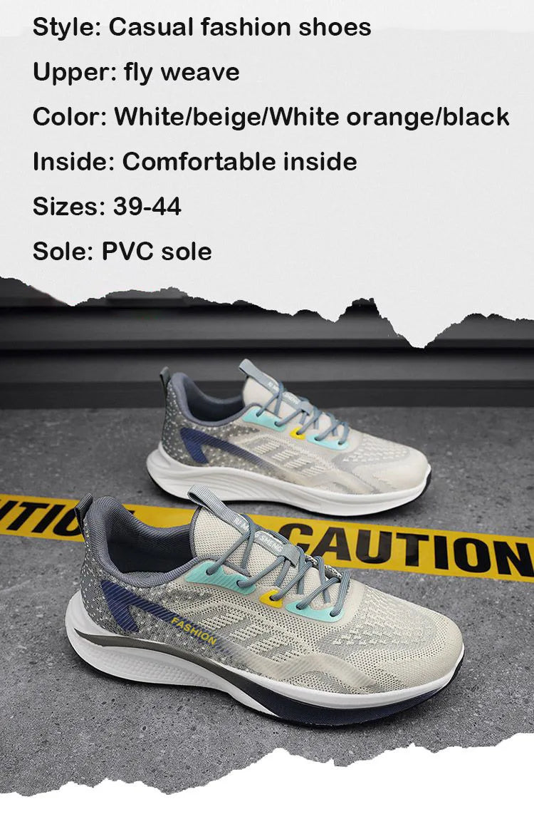 Men's Casual Shoes Men's Fashionable All-Matching Sneakers/Men's Shoes Flying Woven Breathable Mesh Cloth Shoes