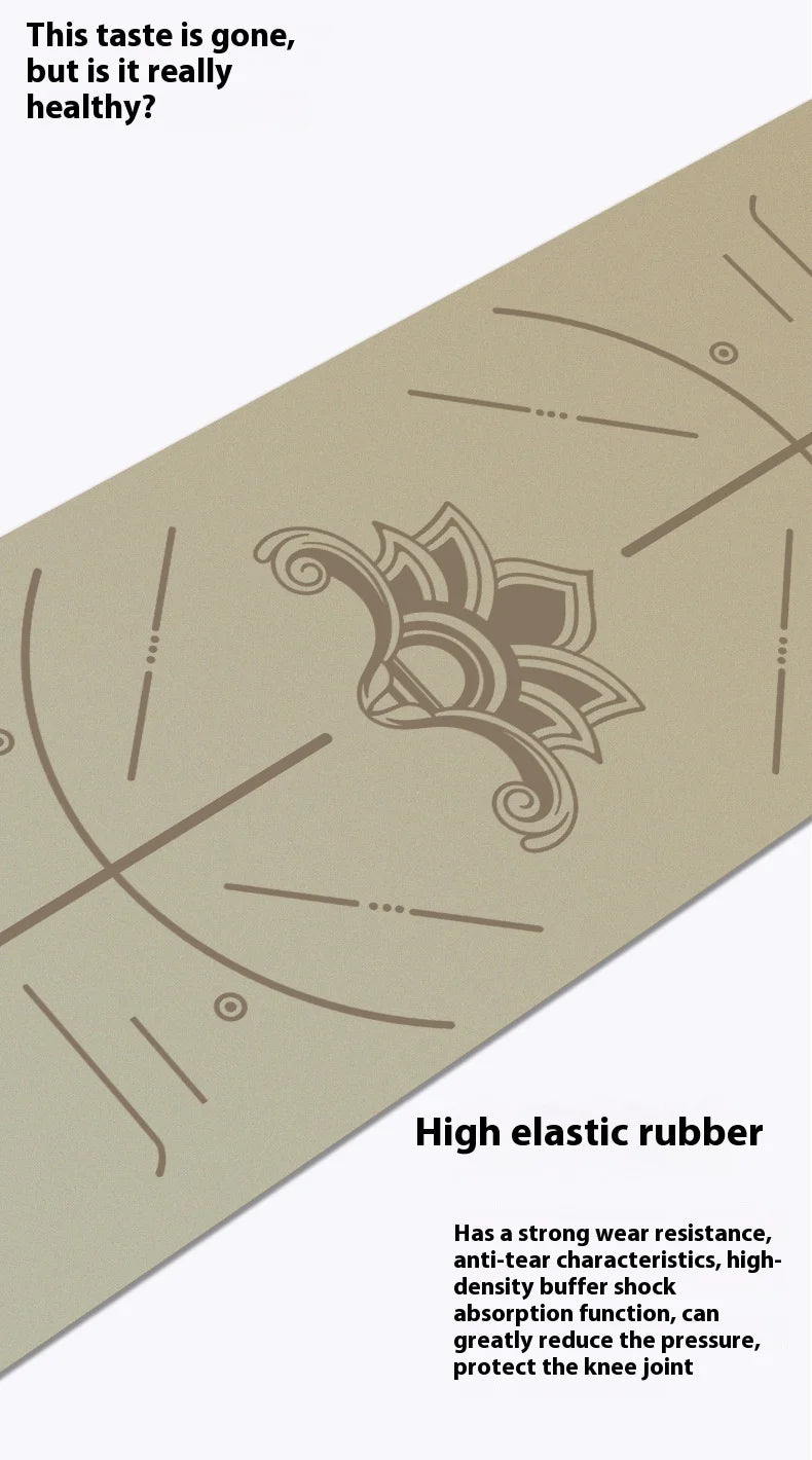 New Women's Home Fitness Yoga Mat 5mm Natural Rubber/with Coconut Fiber Texture, Wide Non-Slip & Durable Mat