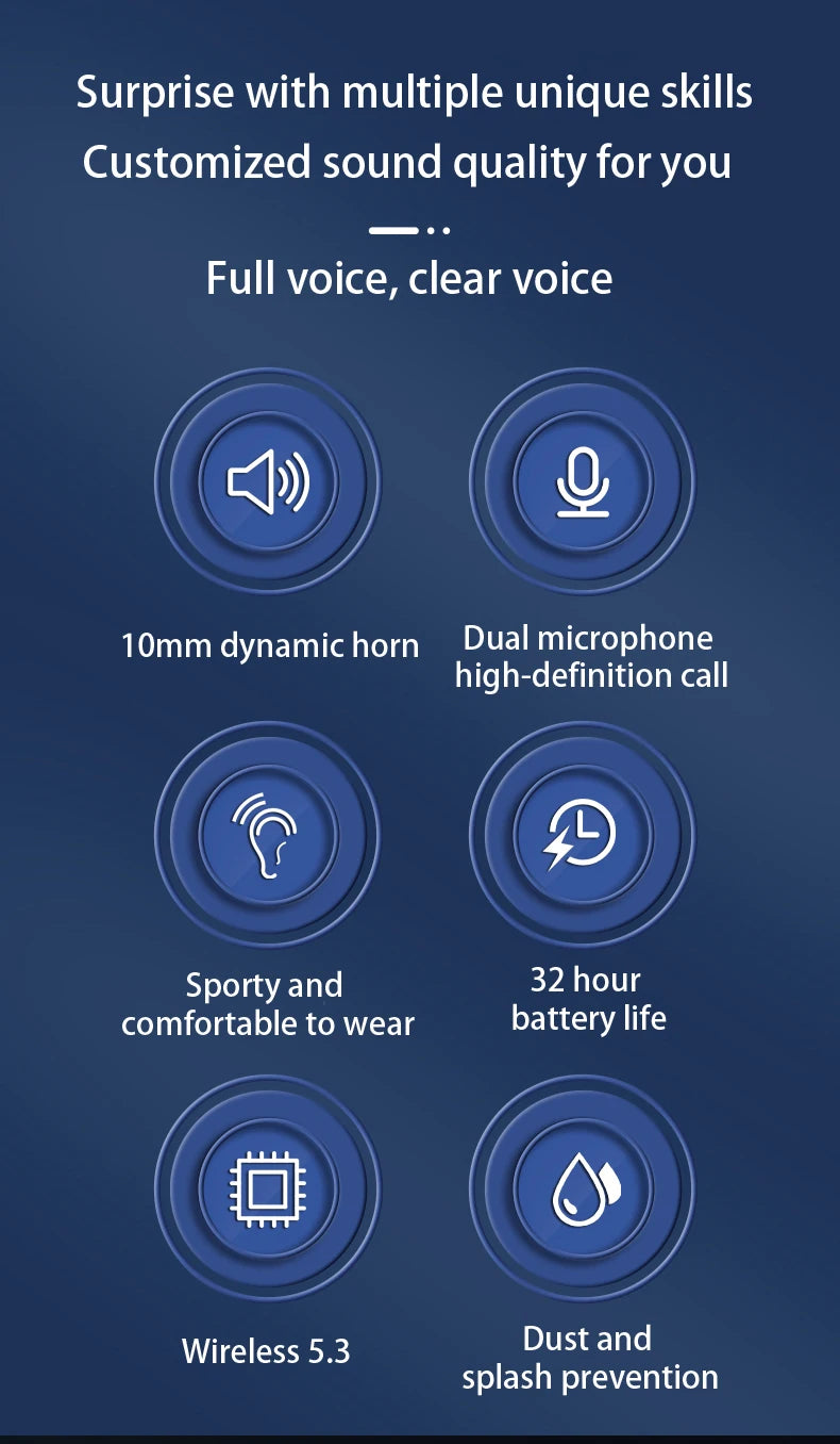 SHUKE Bluetooth Earbuds Wireless Earphones Sport EarHook Headset/9D Hifi Stereo Sound Waterproof Headphones In Ear With Micphone