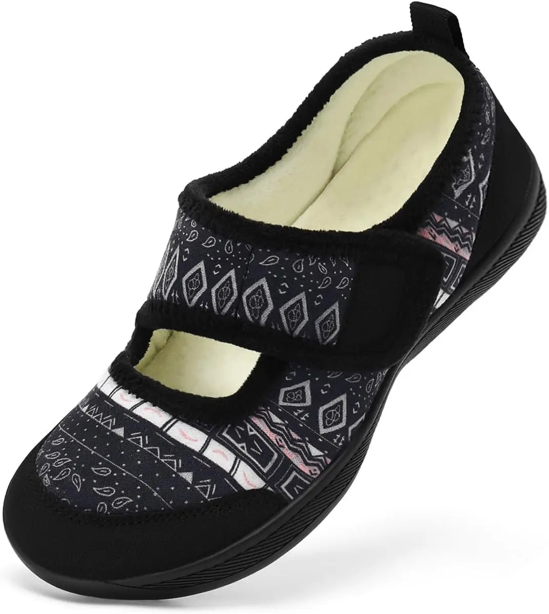 Women's Slippers Wide Width Diabetic Shoes Edema House/Barefoot Walking Shoes Adjustable Indoor Outdoor Slippers