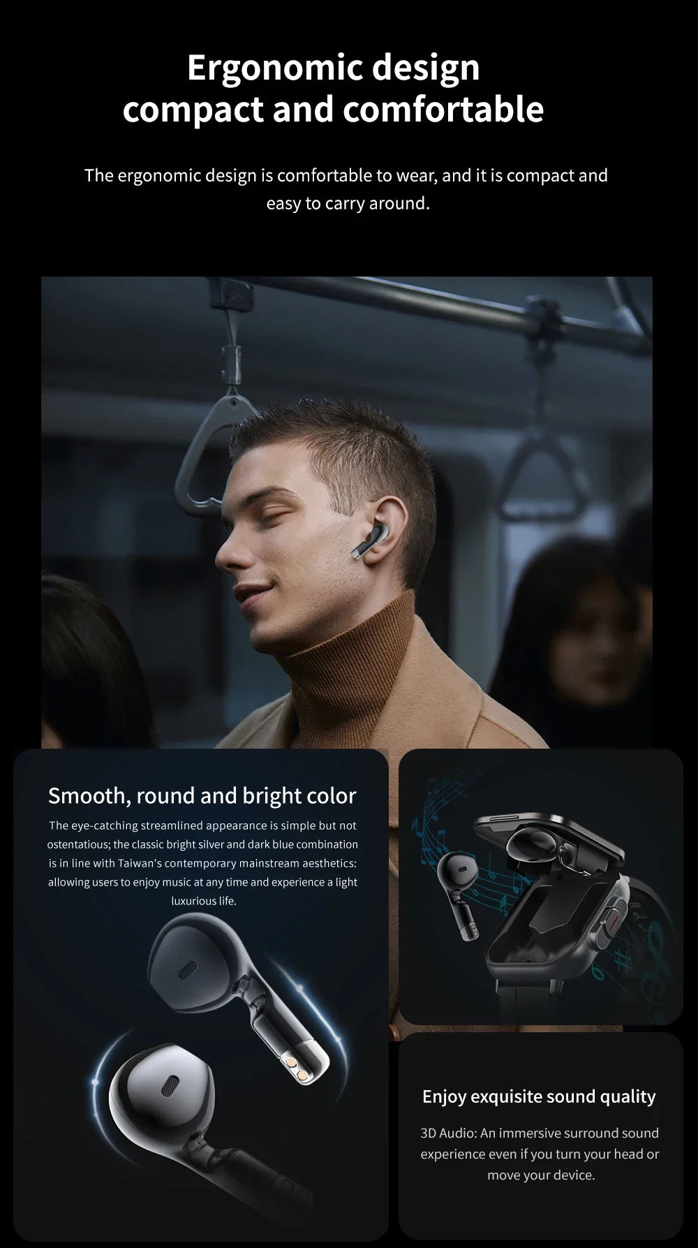 2025 D8 Smartwatch NFC Heart Rate Monitor Earbuds/Music Control Pedometer For iPhone Android