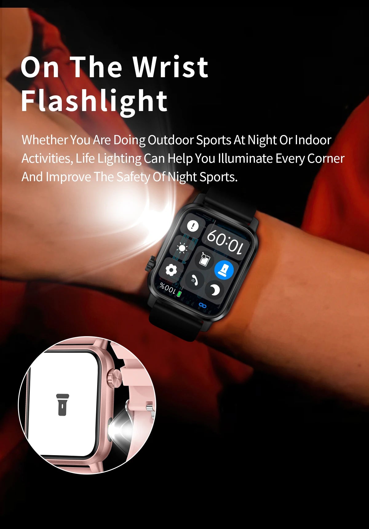 LIGE New Smart Watch 1.85''HD Screen Men Watches 3D Dial Bluetooth Call/Sport Fitness Tracker Men Smartwatch With LED Flashlight