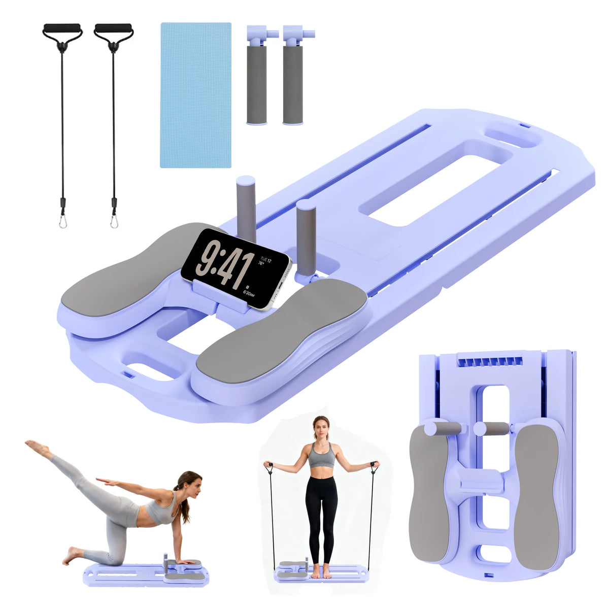 Foldable Pilates Ab Board 5-in-1 Core Training Slab Board/Abdominal Exercise Fitness Equipment Multifunctional