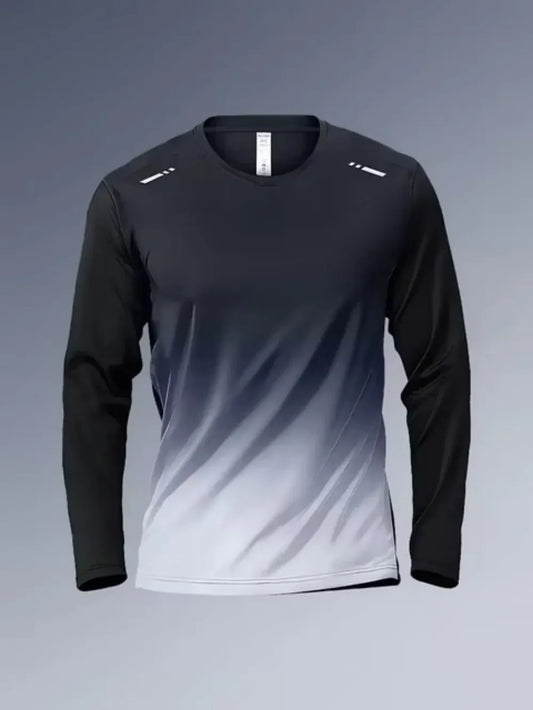 Men's Long Sleeves T-Shirt Fitness Clothes Men's Spring Autumn/Quick-Drying Clothes Training Sports T-Shirt Stylish Running Tops