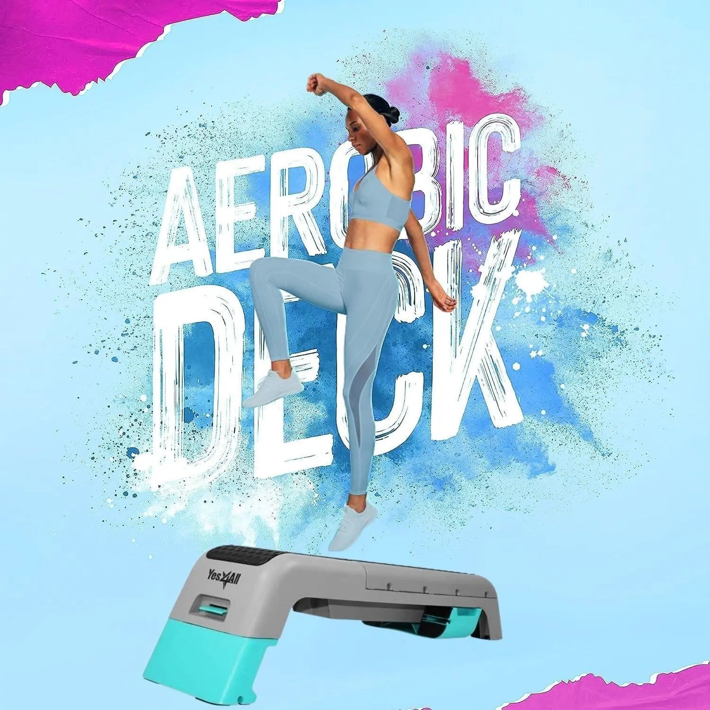 Multifunctional Aerobic Deck Versatile Fitness Station/Weight Bench Aerobic Stepper Plyometrics Box for Cardio Workouts