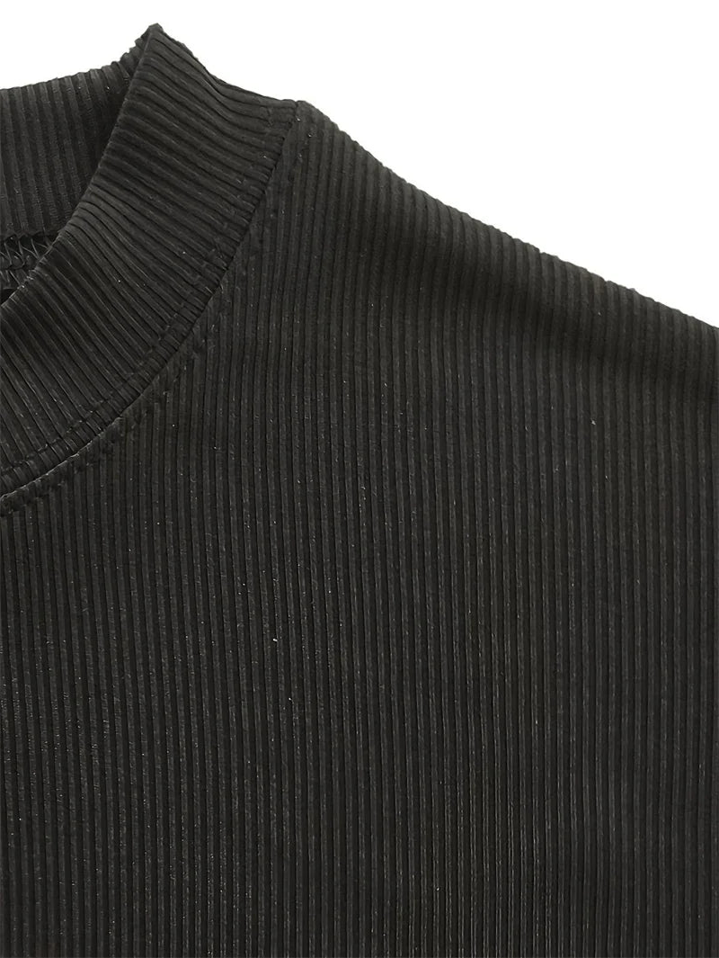 spring summer fashion Men's T-shirt Small high collar stripe shirt/short sleeve fitness top leisure sport T-shirt Men sportswear