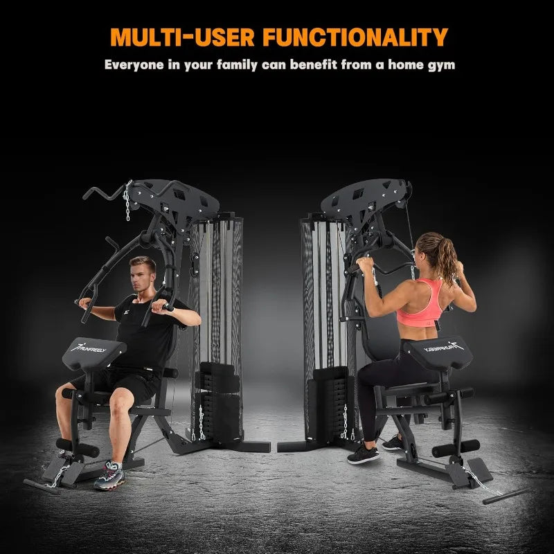 All-in-one Weight Machine for Home Gym Multifunction Workout Station/Equipment with 150LBS Weights Stack