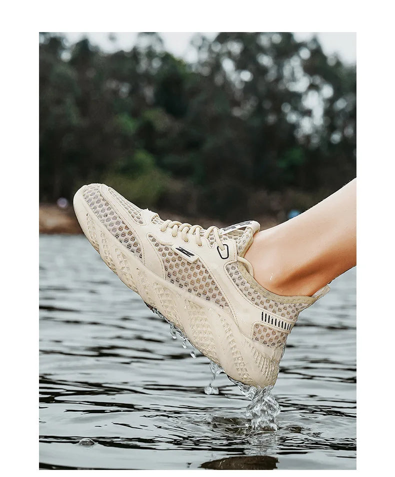 Outdoor Shoes Summer Thin Breathable Mesh Hollowed Out Shoes/for Men's Lightweight Sneakers Sports Running Shoes