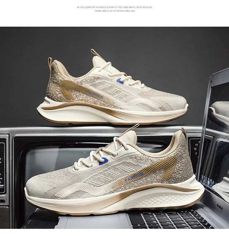 Men's Casual Shoes Men's Fashionable All-Matching Sneakers/Men's Shoes Flying Woven Breathable Mesh Cloth Shoes