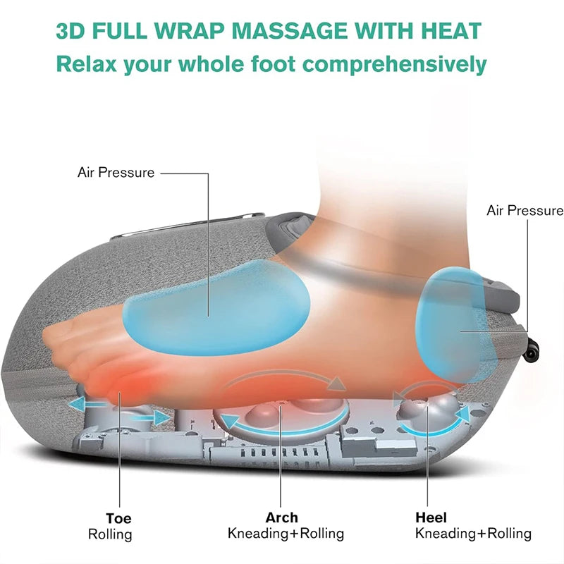 Medcursor Foot Massager Heating Therapy Adjustable/Shiatsu Deep Kneading Roller Muscle Relaxation Pain Relief for Home