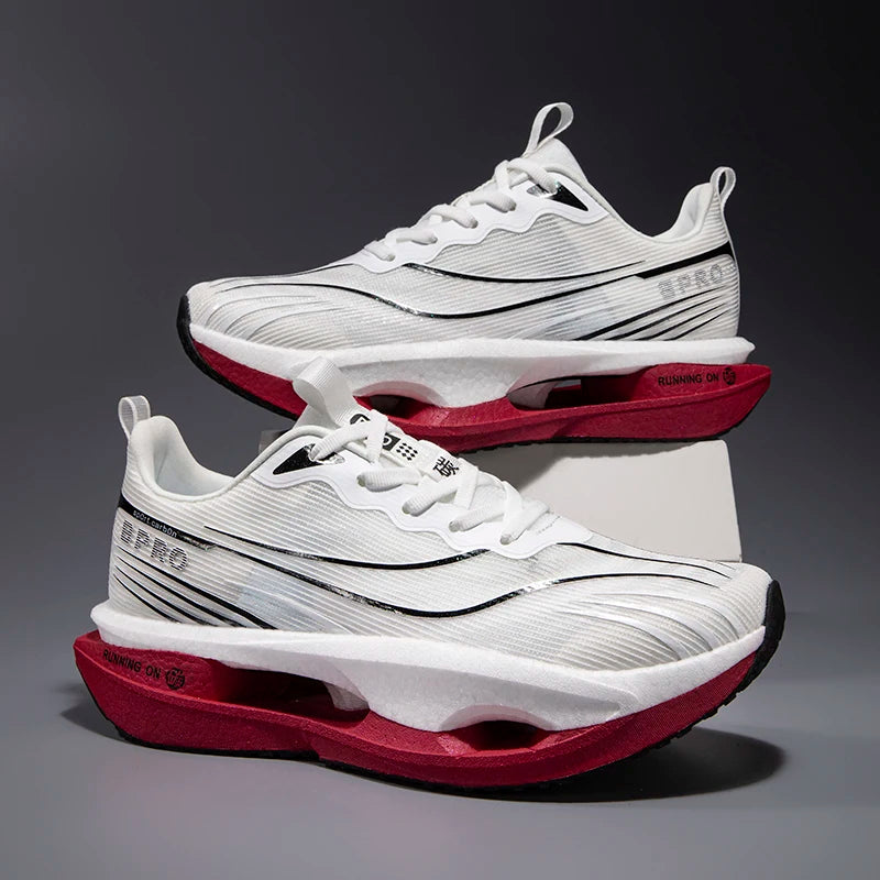 Men Breathable Mesh Comfortable Sports Shoes Fashion Color-Block/Sneakers Carbon Plate Support Light Rebound Running Shoes