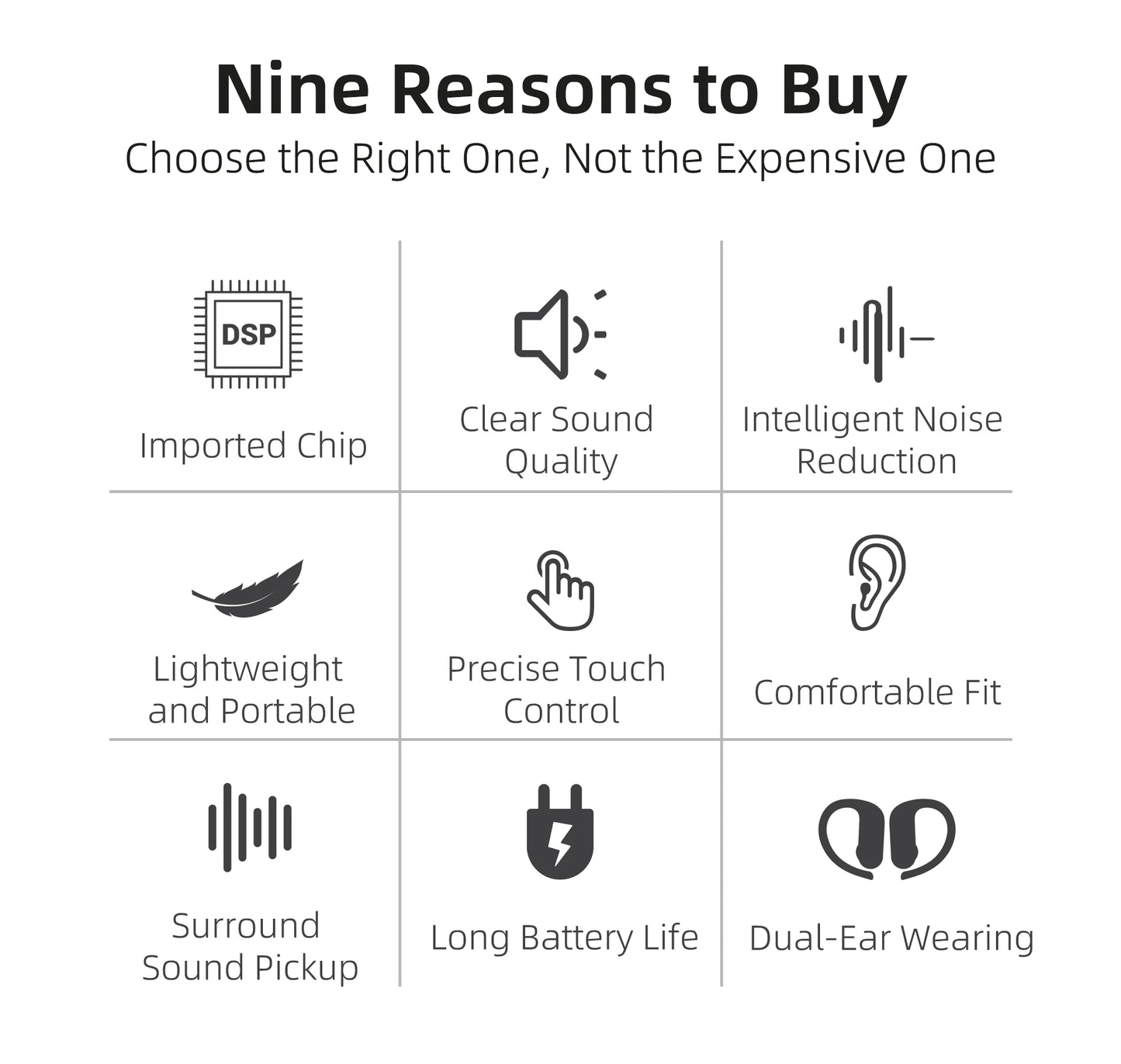 BTE Wireless hearing aids headphones rechargeable/for the deaf severe hearing loss sound amplifier