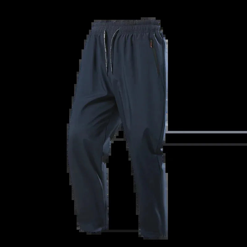 Men's casual pants elastic and form fitting elastic waist jogging/classic men's pants in blue black and grey