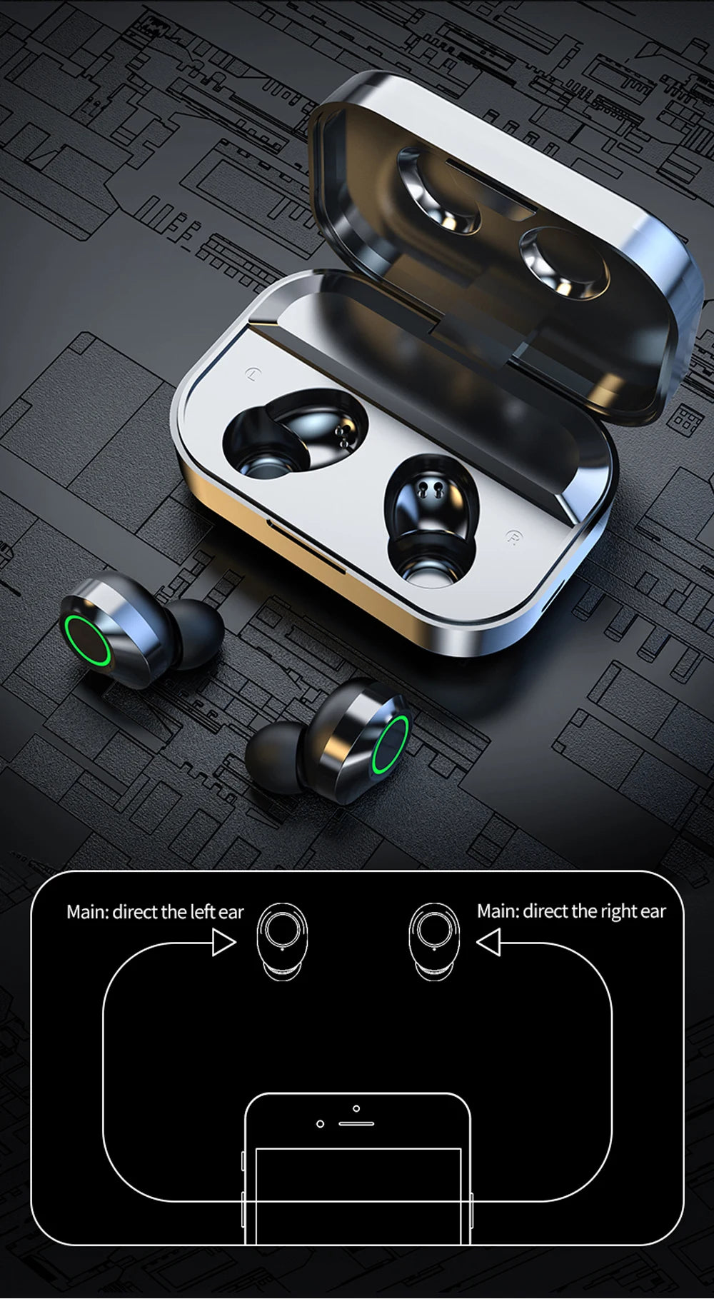 NES TWS Wireless Bluetooth Earphones Sport Stereo Headphones/HiFi Music Earbuds With Built-in Microphone HD Call Gaming Headset