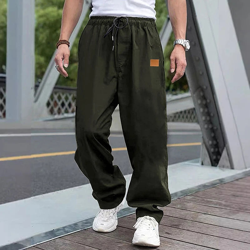 Men s Relaxed Fit Cargo Pants with Adjustable Drawstring Waistband/and Multiple Pockets for Everyday Wear