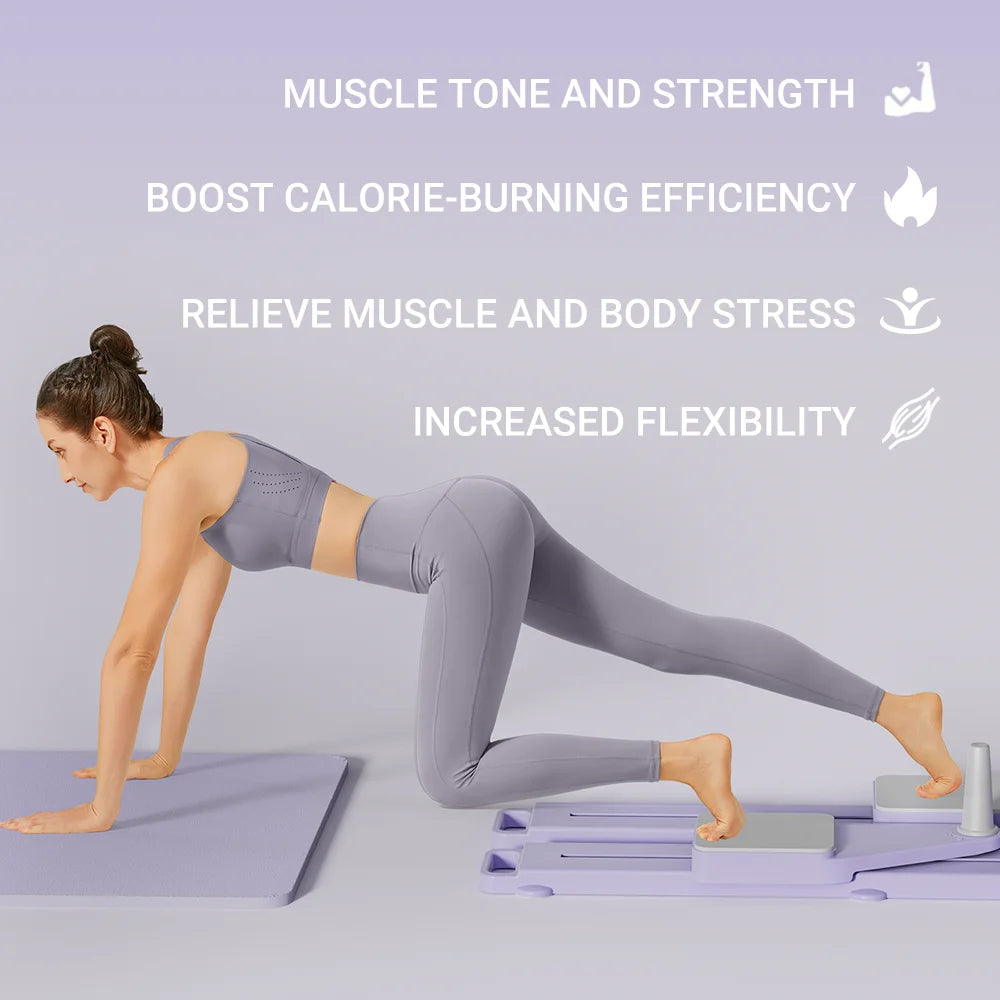 2-in-1 Abs & Ski Board Portable Core/Leg Trainer Split/Pilates-Reformer for Home Gym Lightweight Full-Body Fitness