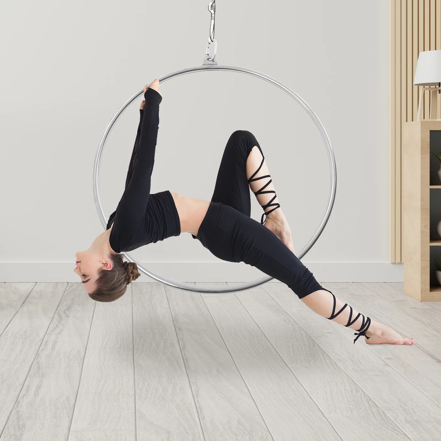 90cm Professional Aerial Hoop Dancing Circus Ring Set/Single Point Circus Aerial Equipment Yoga Hoop