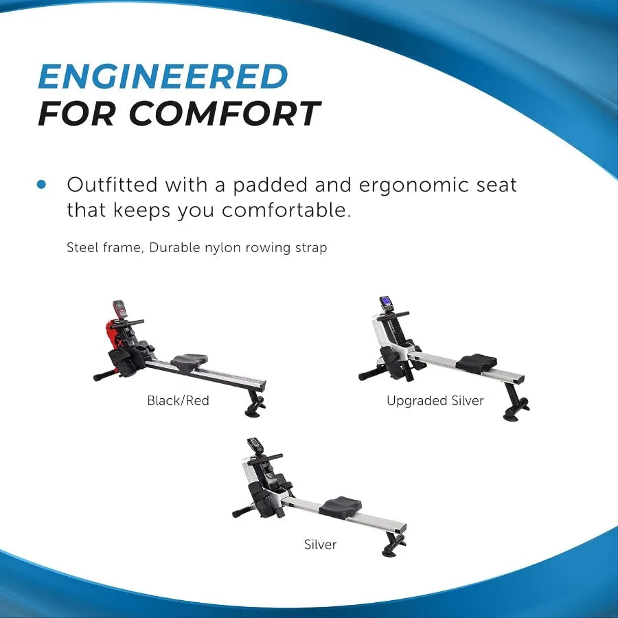 Magnetic Rower Rower Machine with Smart Workout App Rowing Machine/with Magnetic Resistance for Home Gym Fitness Up to 250 lbs