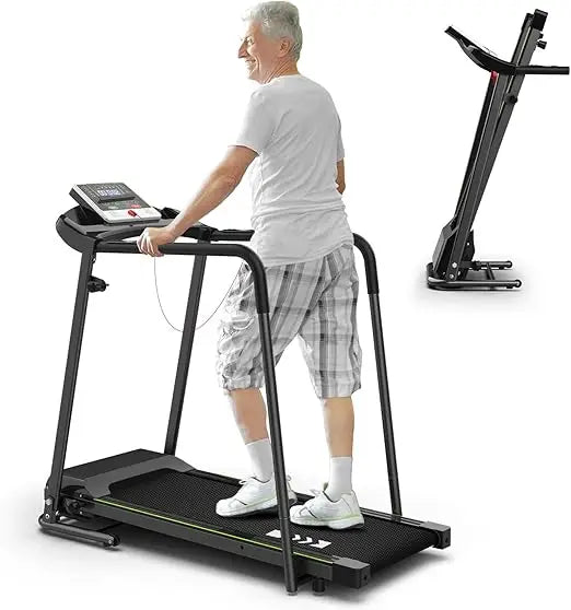 CIIHI Walking Treadmill for Seniors - Foldable Treadmill with Long Handrail/and 300 Lbs Capacity - Home Recovery Fitness
