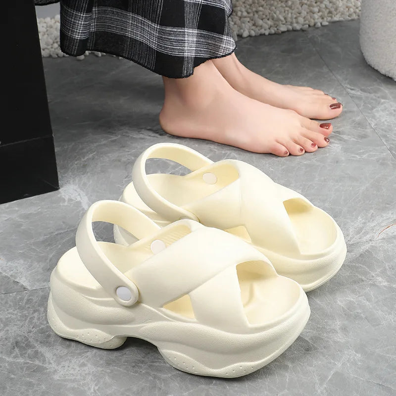 Popular Women Flip-flops Summer New Platform Wedges Slippers/Outdoor Fashion Slides EVA 7CM Shoes Casual Flip-flops