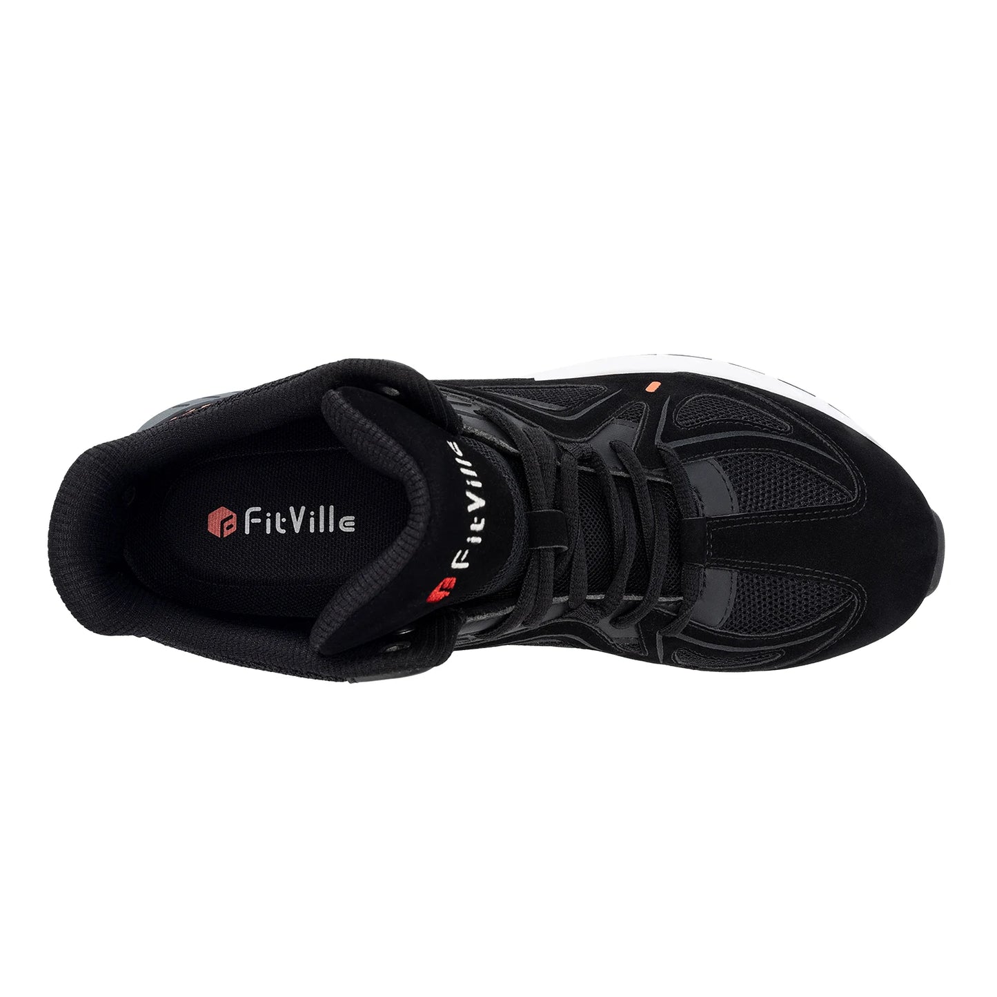 FitVille Men's High-Top Basketball Shoes Widened Lightweight Casual Sneakers/Breathable For Male Swollen Feet Relieve Pain
