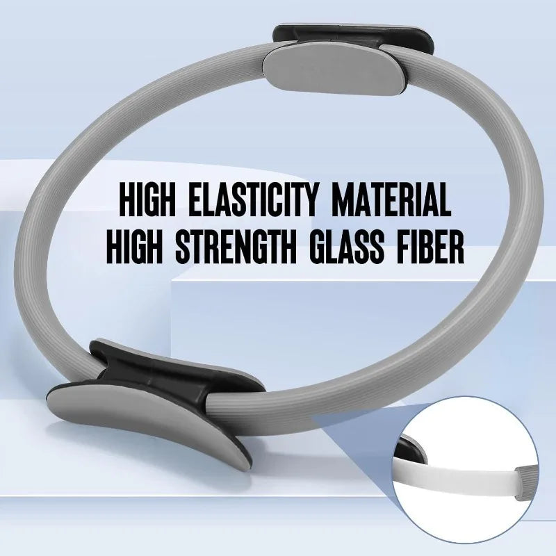 Pilates Ring Fitness Circle 14" Yoga Rings Magic Circle/with Dual Padded Handles for Toning Arms, Thighs/Legs & Core