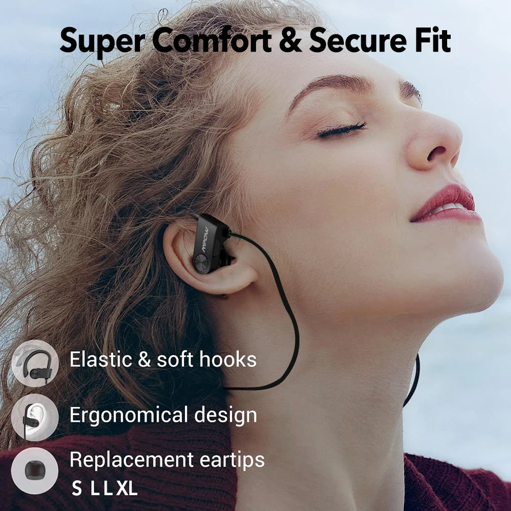 New Version Mpow Flame Sports Earphones IPX7 Waterproof/Bluetooth V5.3 Earbuds 12 Hours Playtime Noise Canceling Mic