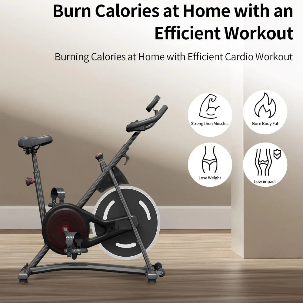 Home Fitness Stationary Bike: Premium Adjustable Exercise Bike/with Smartphone Holder for Efficient Workouts